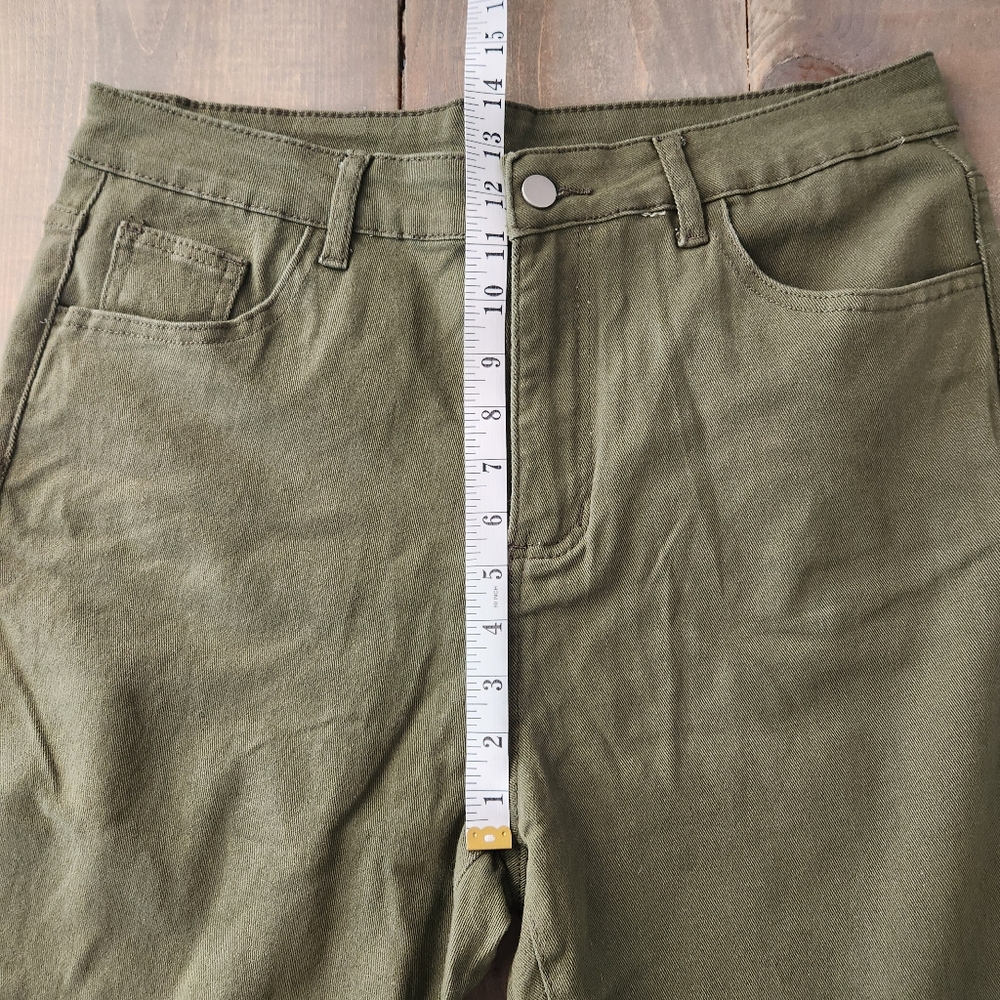 SHEIN Green Khaki Wide Leg Jeans - Size 1X - Picture 11 of 12